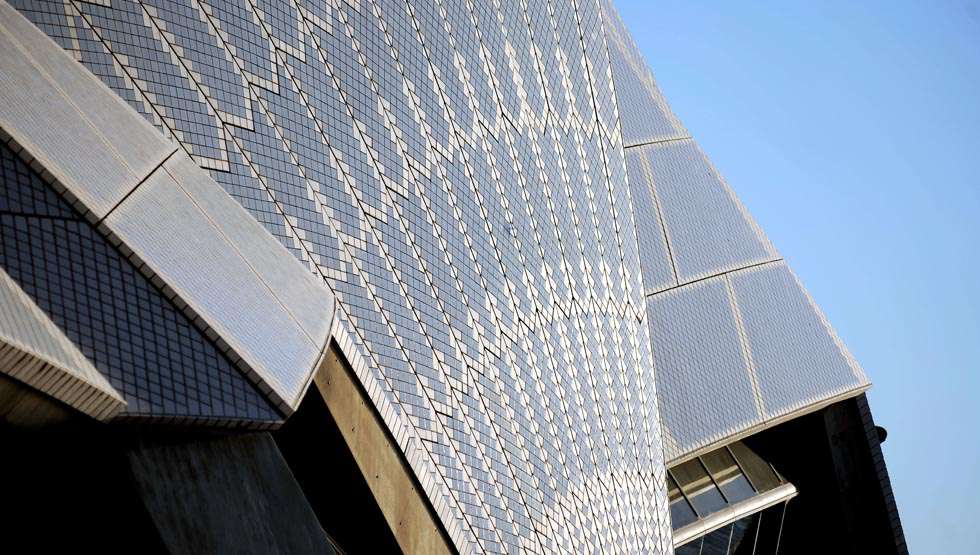 The tiles are laid out in sections known as chevrons. Snow tiles line the edge of each chevron. 